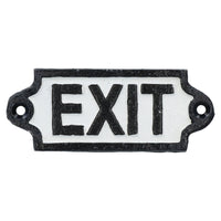 Exit Cast Iron Sign Plaque Door Wall Fence Post Cafe Shop Pub Hotel Bar Cafe