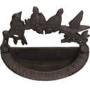 Wall Mounted Bird Bath Cast Iron Feeder Ornament Garden Feature Statue Fence