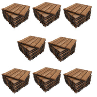 Hardwood Decking Non Slip Tiles Wooden Garden Flooring Quick Click Fitment