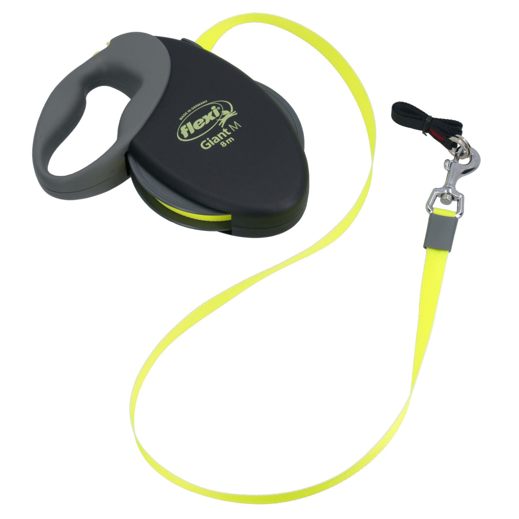 Giant M 8M Neon Yellow Sturdy Retractable  Extending Lead Dog Walking Training