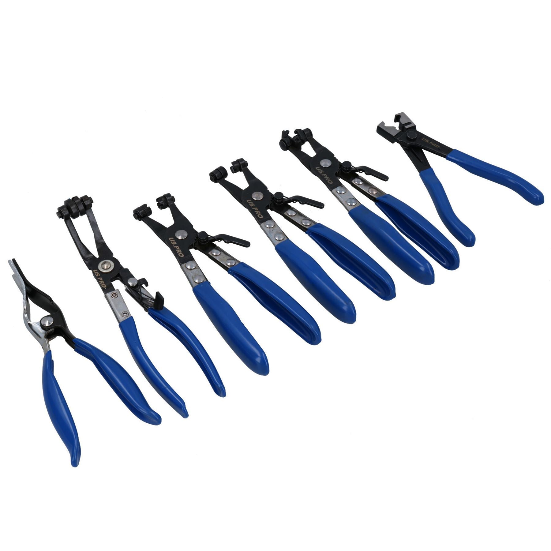 Hose Clamp Clip Plier Set, Swivel Jaw Flat Band Angled Removal Tool 9PC AT613