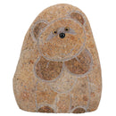 Small Teddy Bear River Rock Hand Carved Stone Decoration House Garden Yard