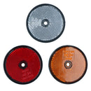 Round Side Reflectors Amber, Red or White for Trailers Fence / Gate Posts