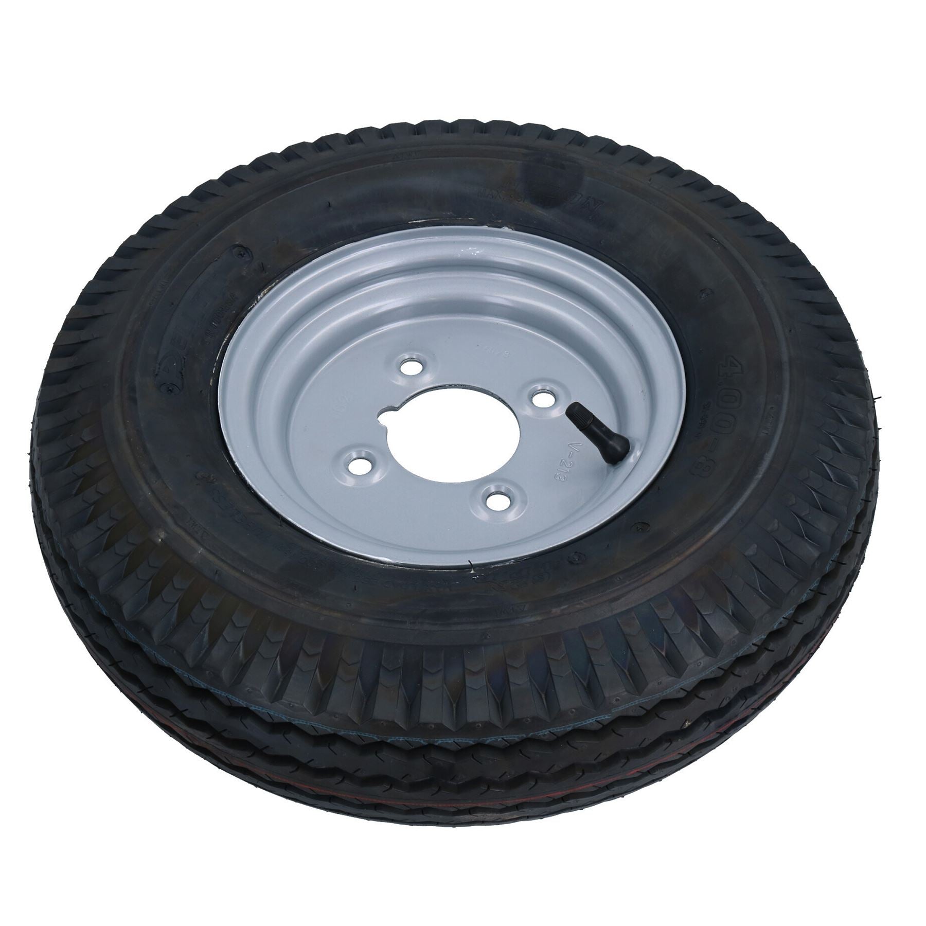 4.80 x 8 / 400 x 8 Inch Trailer Wheel + Tyre 4 Stud 4” PCD 4 Ply 265kg Max Load