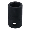 3/8in Drive Shallow Stubby Metric Impacted Impact Socket 6 Sided Single Hex