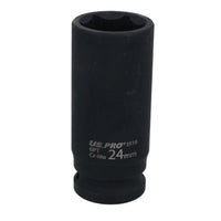 24mm 1/2" Drive Deep Metric Impact Impacted Socket 6 Sided Single Hex