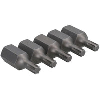 5 Pack M5 - M13 Male 30mm Ribe Bits With 10mm Hex End S2 Steel