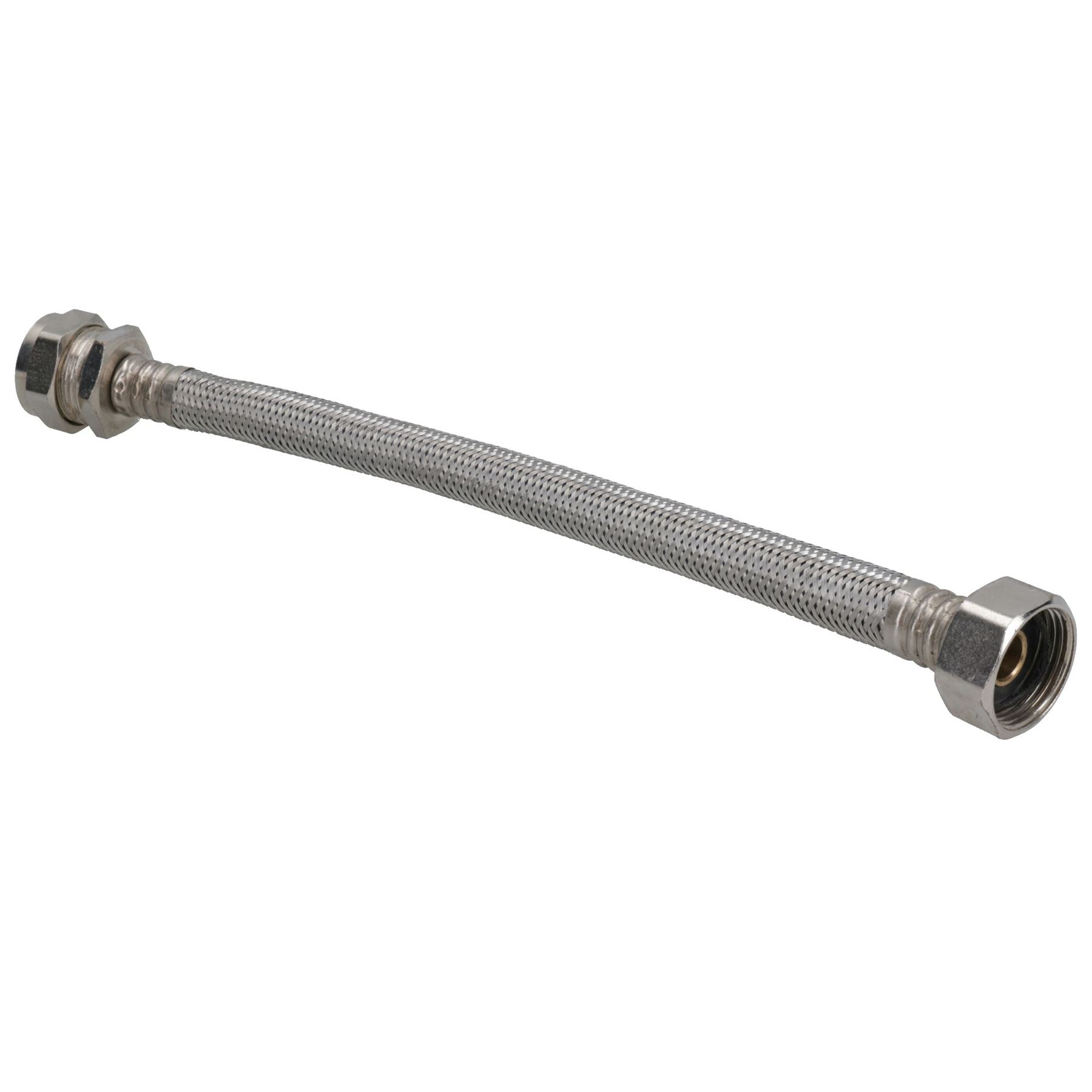 Flexible Compression Tap Connector 22mm x 3/4in 300mm Braided Stainless Steel