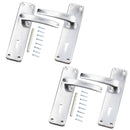 Aluminium Lever Lock Door Handle Handles Set With Spindle + Fixings