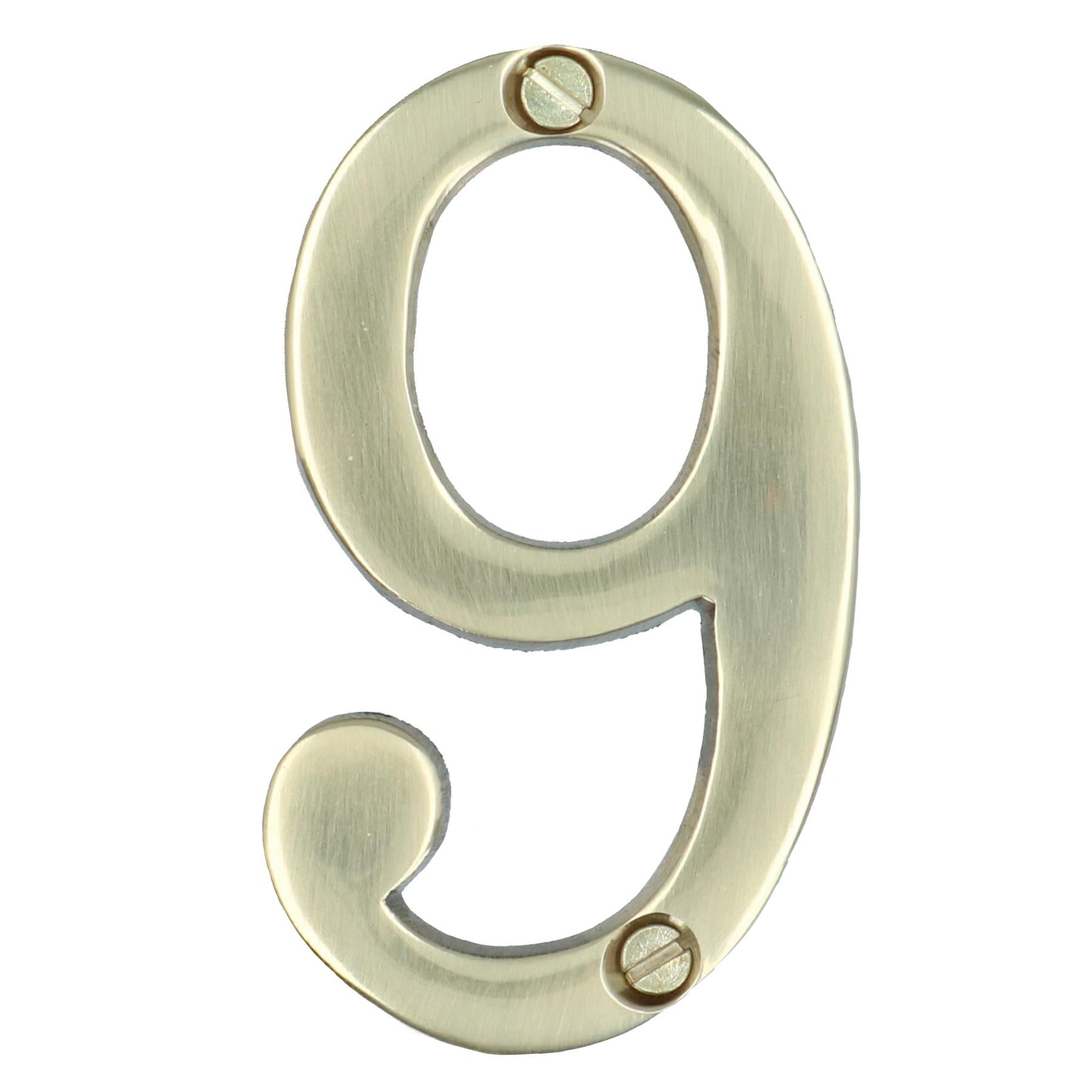 Brass House Numbers Numerals 0-9 Door Sign 70mm Plaque Street Letter Mail