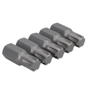 5 Pack M5 - M13 Male 30mm Ribe Bits With 10mm Hex End S2 Steel