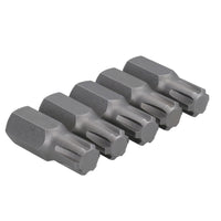 5 Pack M5 - M13 Male 30mm Ribe Bits With 10mm Hex End S2 Steel