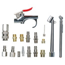 17pc Euro Air Tool Compressor Air Line Fittings Accessory Kit Blow Gun Inflator