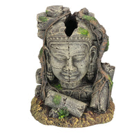 Aquatic Aquarium Ancient Stone Head Ruin Fish Tank Ornament 14x10x17cm