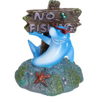 Aquatic Aquarium Cool Shark 'No Fishing' Fish Tank Ornament