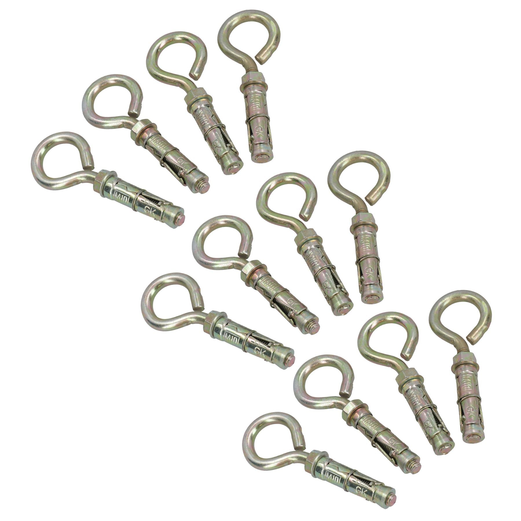 10mm Closed Hook Eye Bolts Rawl Shield Wall Anchor Expansion Brick Stone