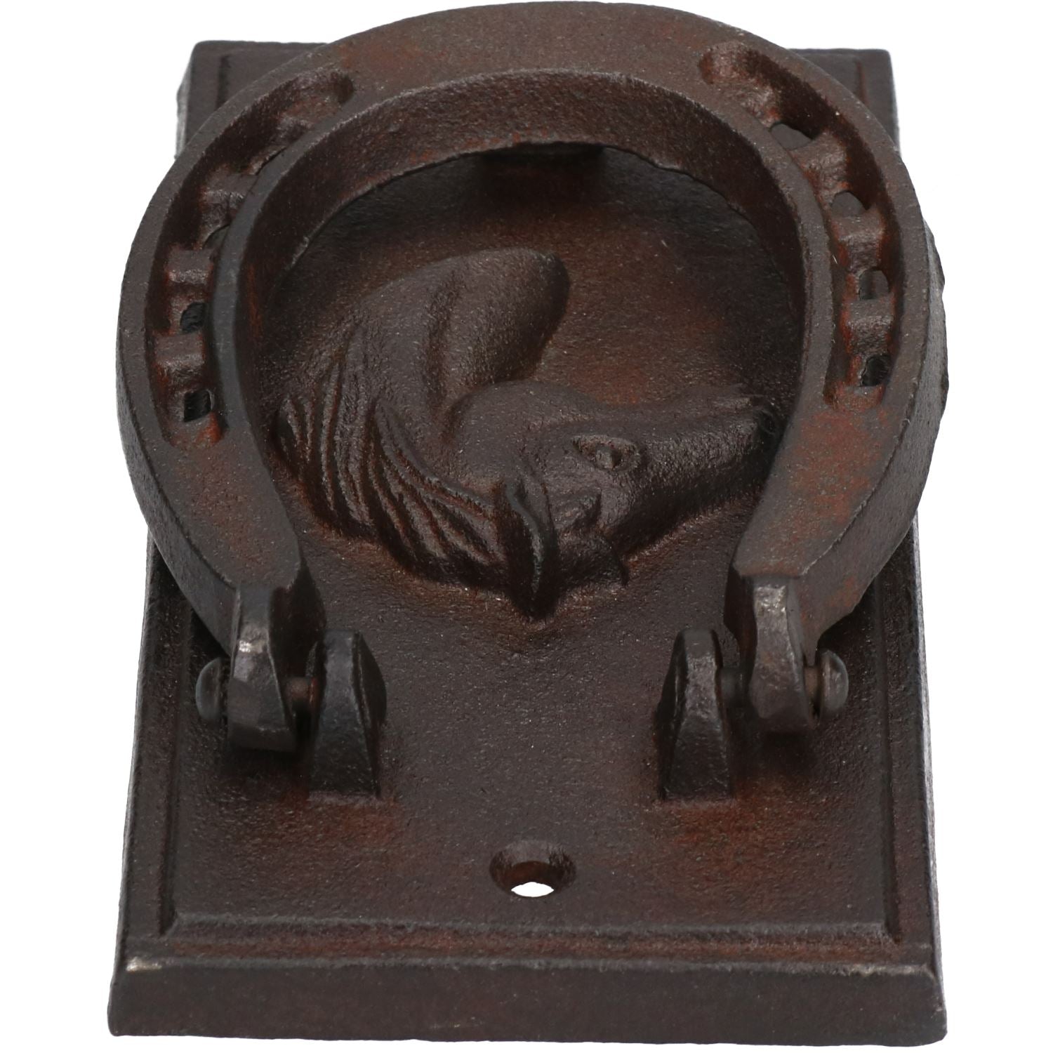 Horse Mare Shoe Head Door Knocker Bell Ringer Cast Iron Garden Shed Stable