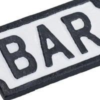 Bar Cast Iron Sign Plaque Door Wall House Gate Post Hotel Restaurant Pub Home