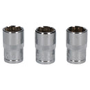 3 x 10mm and 3 x 13mm Metric 3/8" Drive 6 Sided Single Hex Shallow Socket 6pc