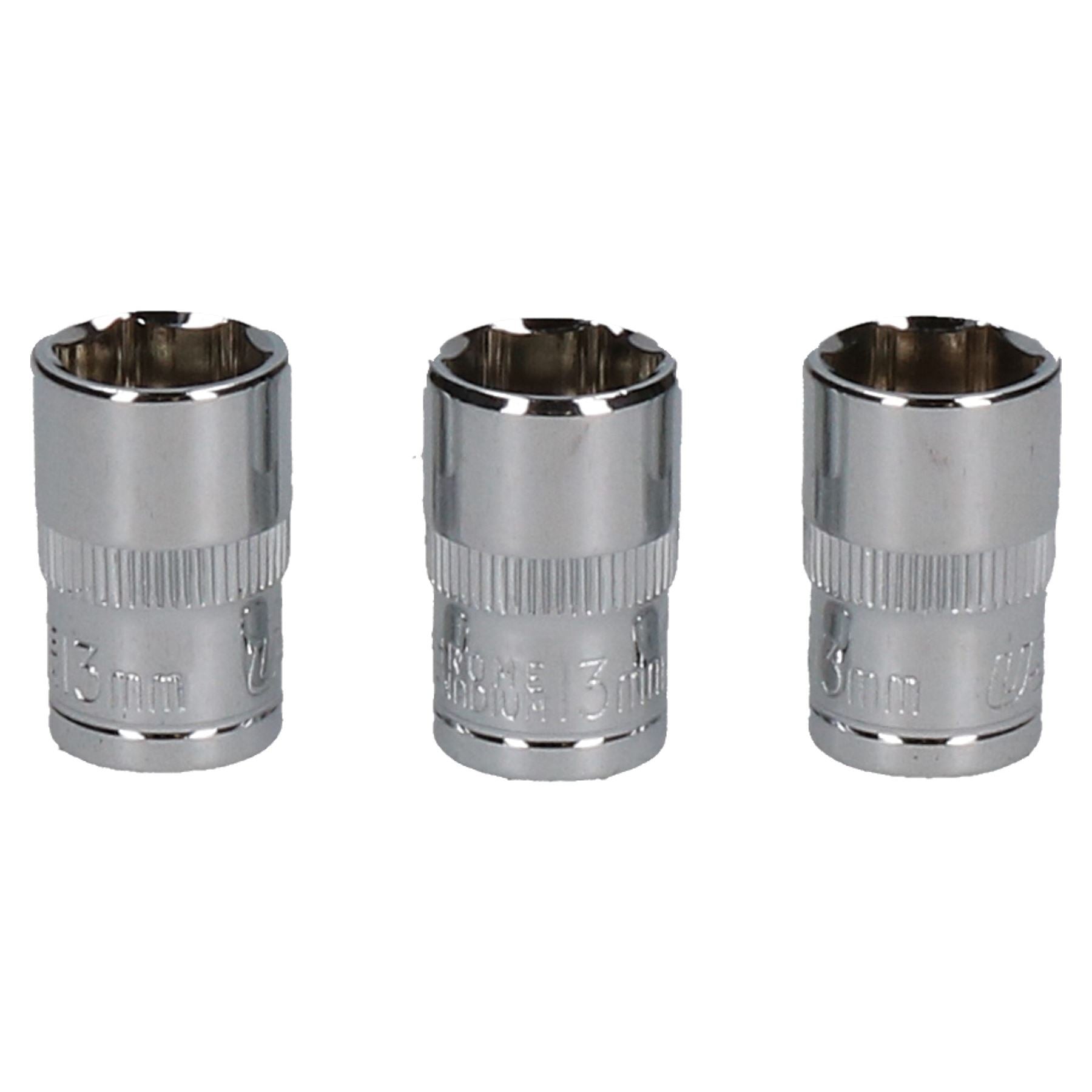 3 x 10mm and 3 x 13mm Metric 3/8" Drive 6 Sided Single Hex Shallow Socket 6pc