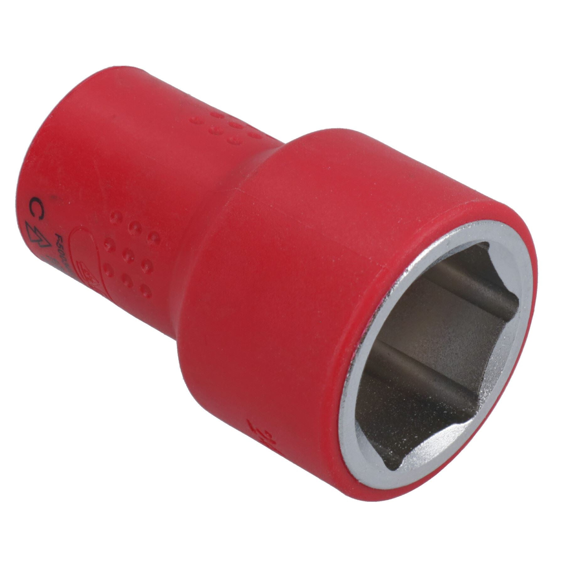 1/2in drive VDE Insulated Shallow Metric Socket 6 Sided Single Hex 1000 V