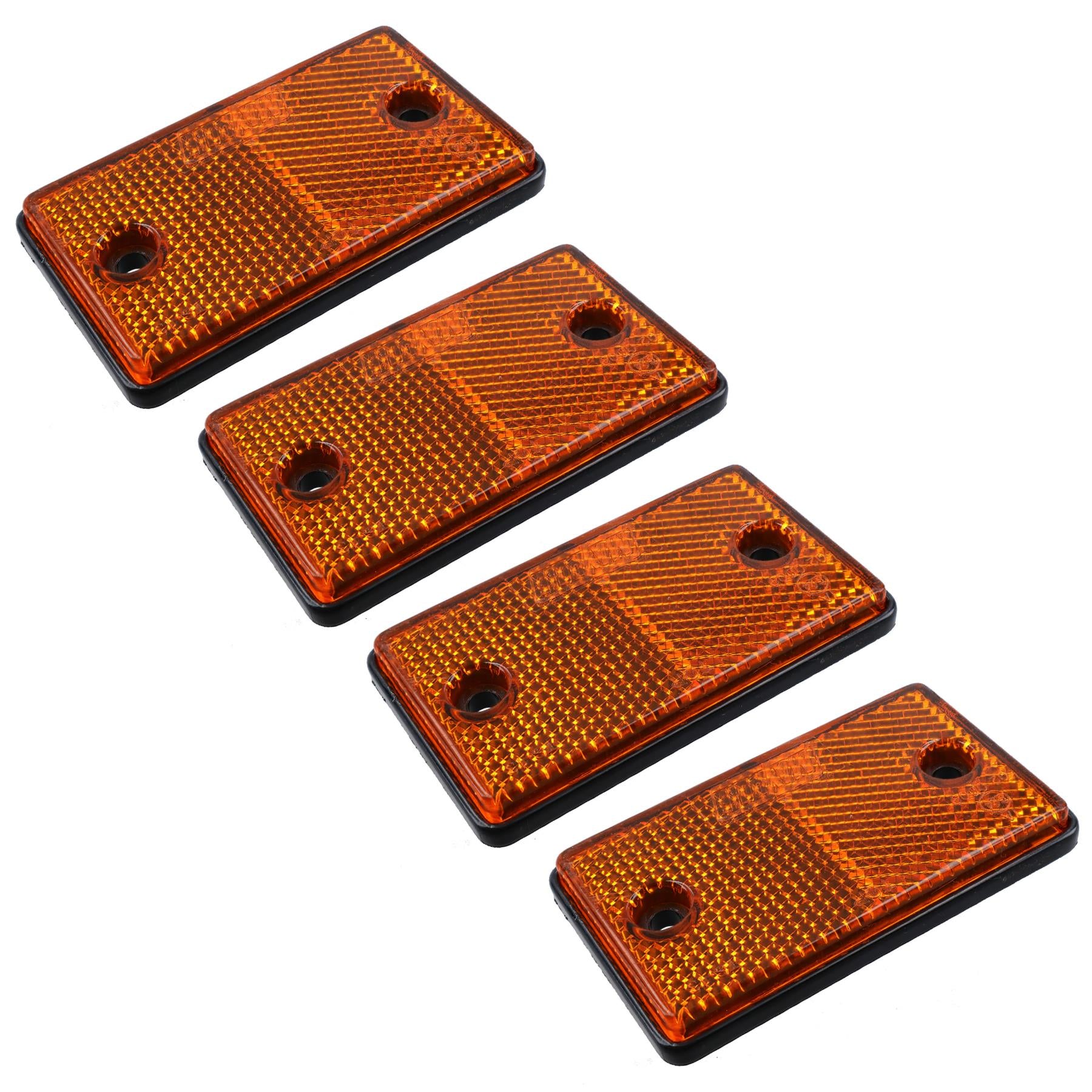 Orange Amber Rectangular Reflectors for Driveway Gate Fence Post Trailers