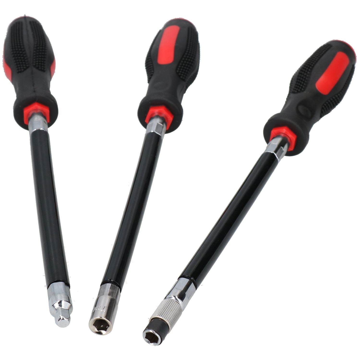 Flexible Screwdriver Drivers for Sockets Hex Bits 7mm Socket 300mm Length 3pc