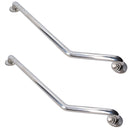 Angled Stainless Steel Grab bar Handle Support Rail Disability Aid 250mm x 590mm