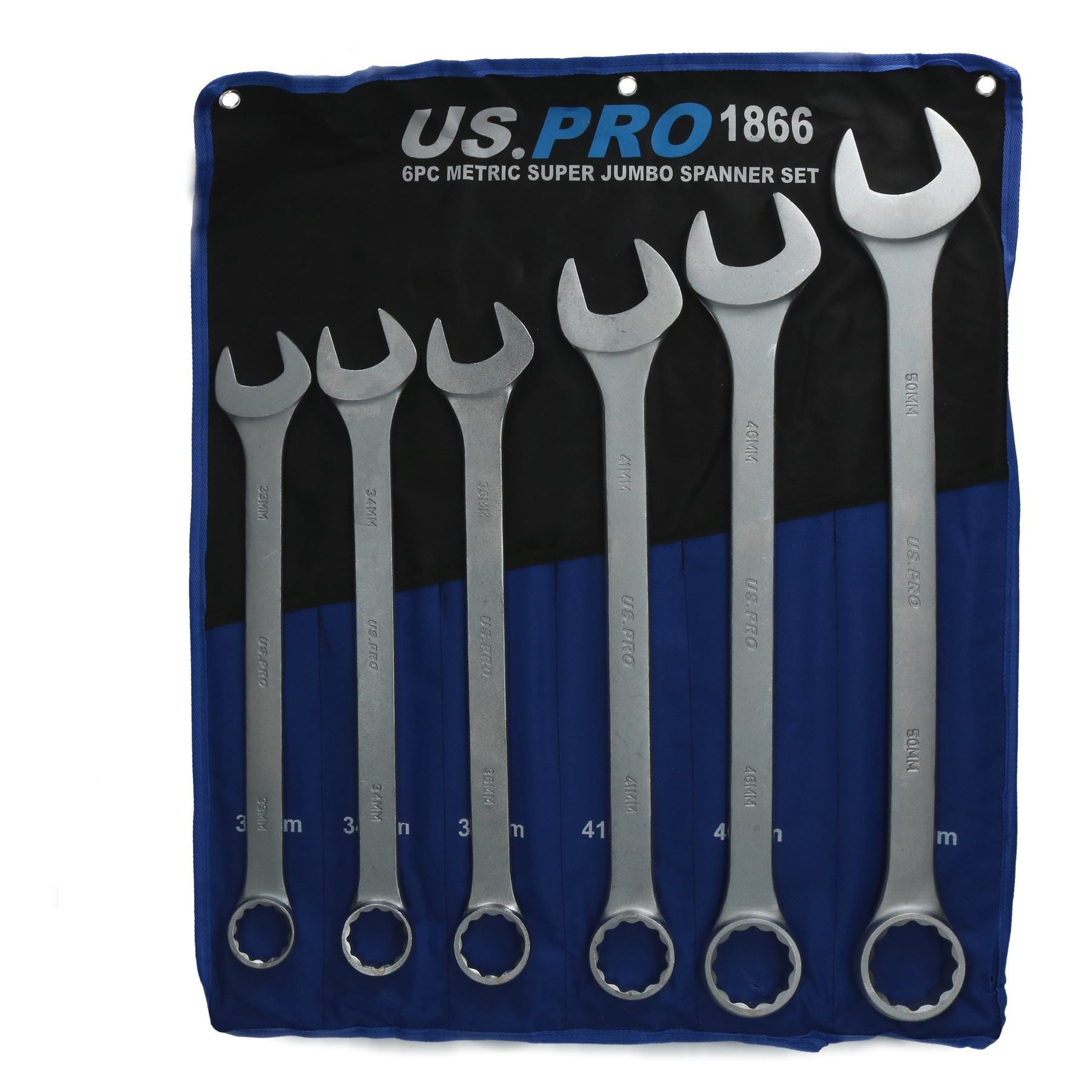 6pc jumbo metric combination spanner ( open and ring ) 33mm - 50mm AT124