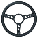 15" Traditional Classic Car Steering Wheel Black Vinyl 3 Spoke Centre 6 Hole