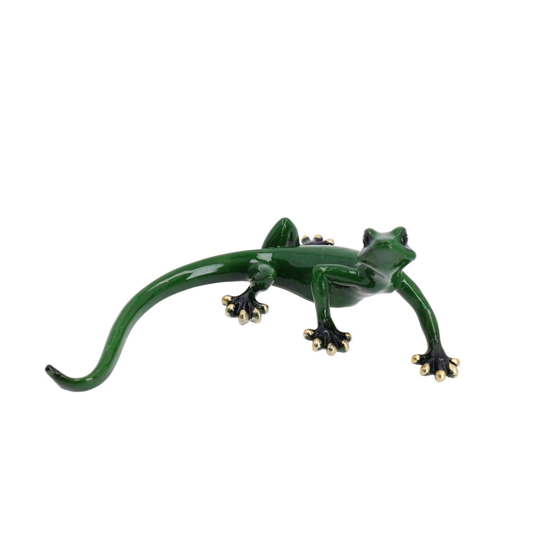 Green Gecko Lizard Resin Wall Shed Sculpture Statue Ornament House Small