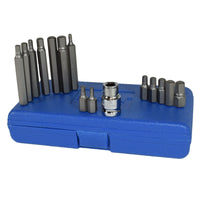 1/2" Drive Shallow and Deep Male Hex Allen Key Bits 4mm - 12mm 15pc Bergen