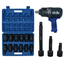 3/4” Drive Air Impact Wrench Gun 2000 Nm + 12 Sockets 24 – 41mm + Extensions