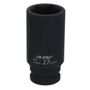 27mm 1/2" Drive Double Deep Metric Impact Socket Single Hex 6 Sided U S Pro