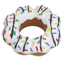 Pet Dog Vinyl White Donut Food Dog Toy Play Toy With Squeak 4x4x14cm