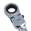 Flexible Headed Ratchet Combination Spanner Wrench with Integrated Lock