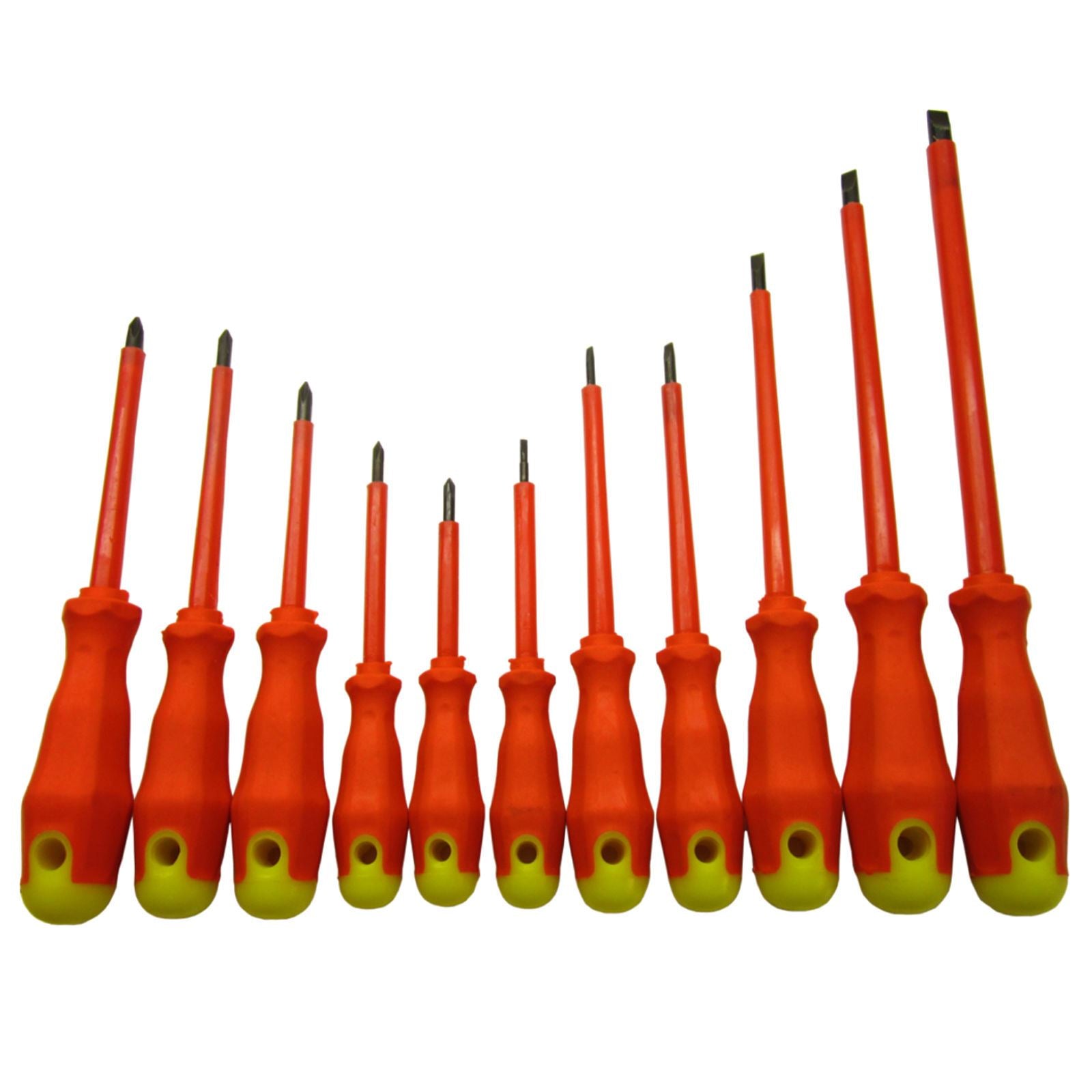 Electricians Insulated Electrical Screwdriver Soft Grip 11pc Set With Case SIL01