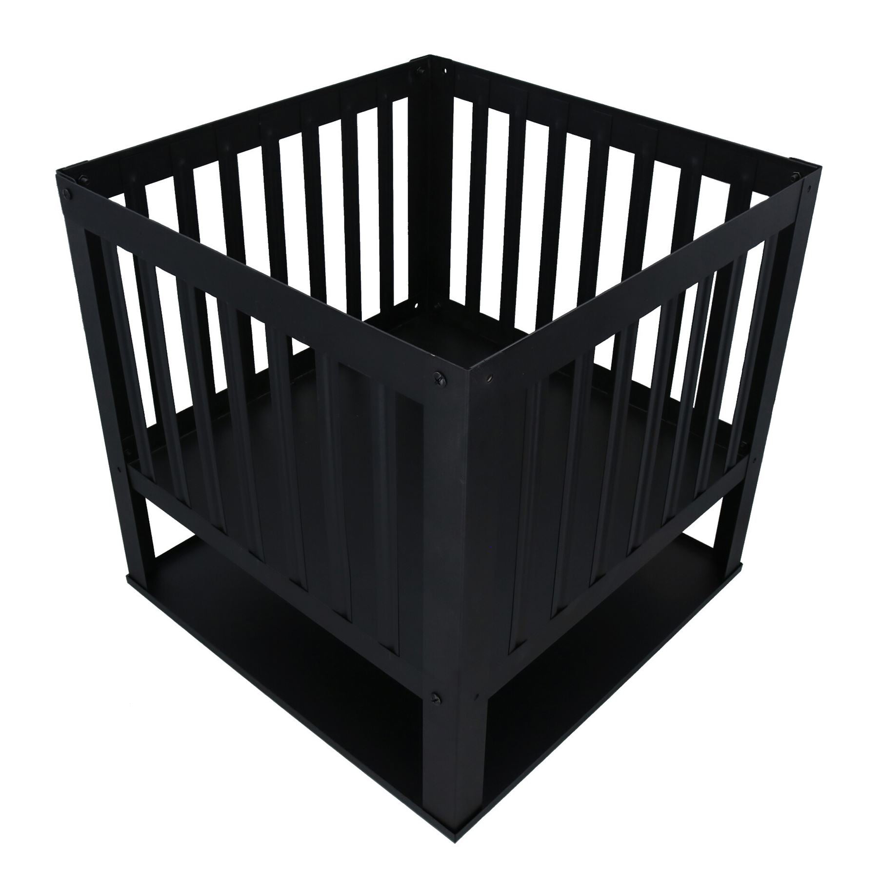 Outdoor Metal Garden Fire Pit Basket Heater Wood Charcoal Burner 40cm Square