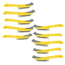 Wire Cleaning Removal Brush 5 Row Steel Bristles Plastic Handle and End Scarper