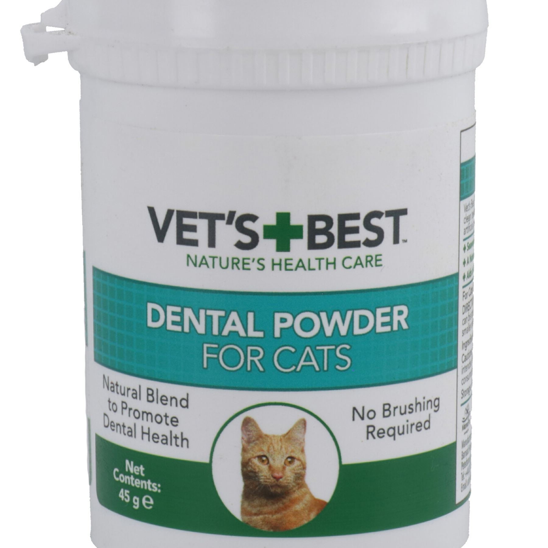 1 Tub 45g of Cat's Natural Dental Powder To Promote Dental Health With Scoop