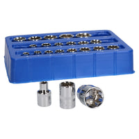 1/4" And 3/8" Drive Metric MM Shallow Super Lock Socket Set 6mm - 19mm 22pc