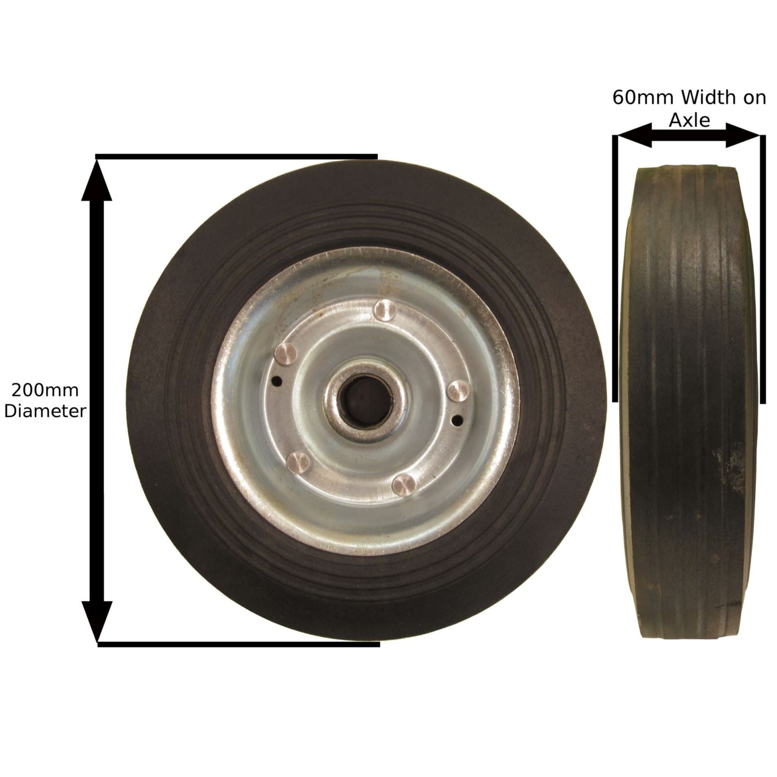 200mm Steel Replacement Jockey Wheel TR020