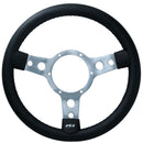 13" Traditional Classic Car Steering Wheel Black Vinyl 3 Spoke Centre 6 Hole