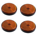 Orange Amber Round Circular Reflectors for Driveway Gate Fence Post Trailers