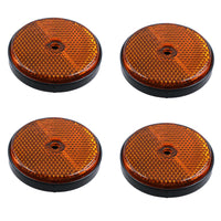 Orange Amber Round Circular Reflectors for Driveway Gate Fence Post Trailers