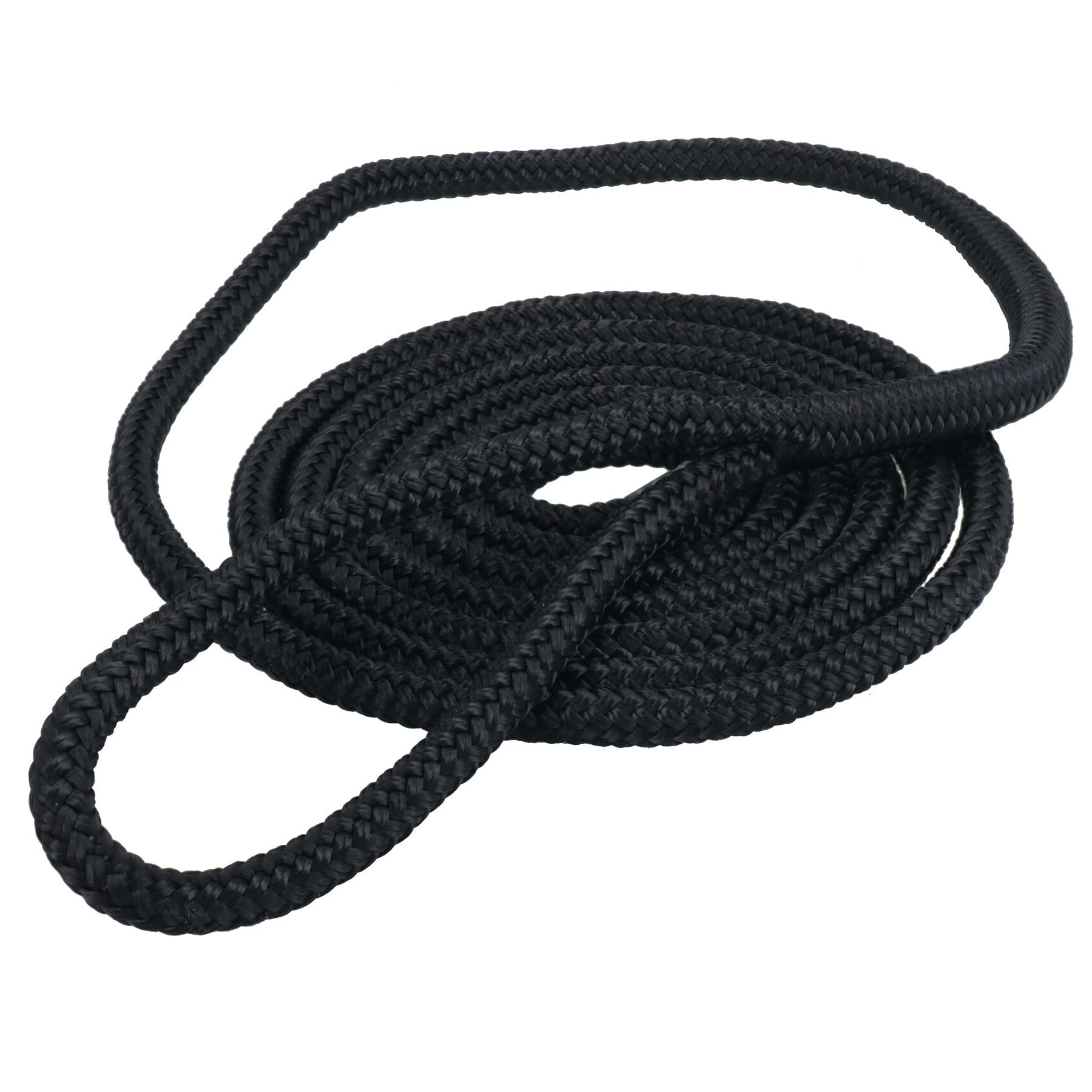 10pk 2m Double Braided Fender Lines 8mm Boat Rope Spliced Loop Black