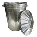 Large Metal Galvanised Bin with Lid + Handles Waste and Animal Feed Storage