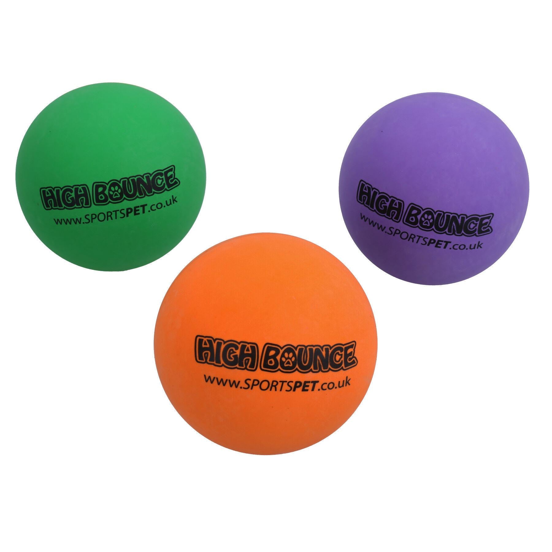 3PK High Bounce Premium Non Toxic Rubber Balls For Dog Pet Play Gift