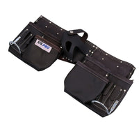 Double Leather Toll Belt Roll Pouch Holder with Adjustable Belt Buckle 11 Pocket