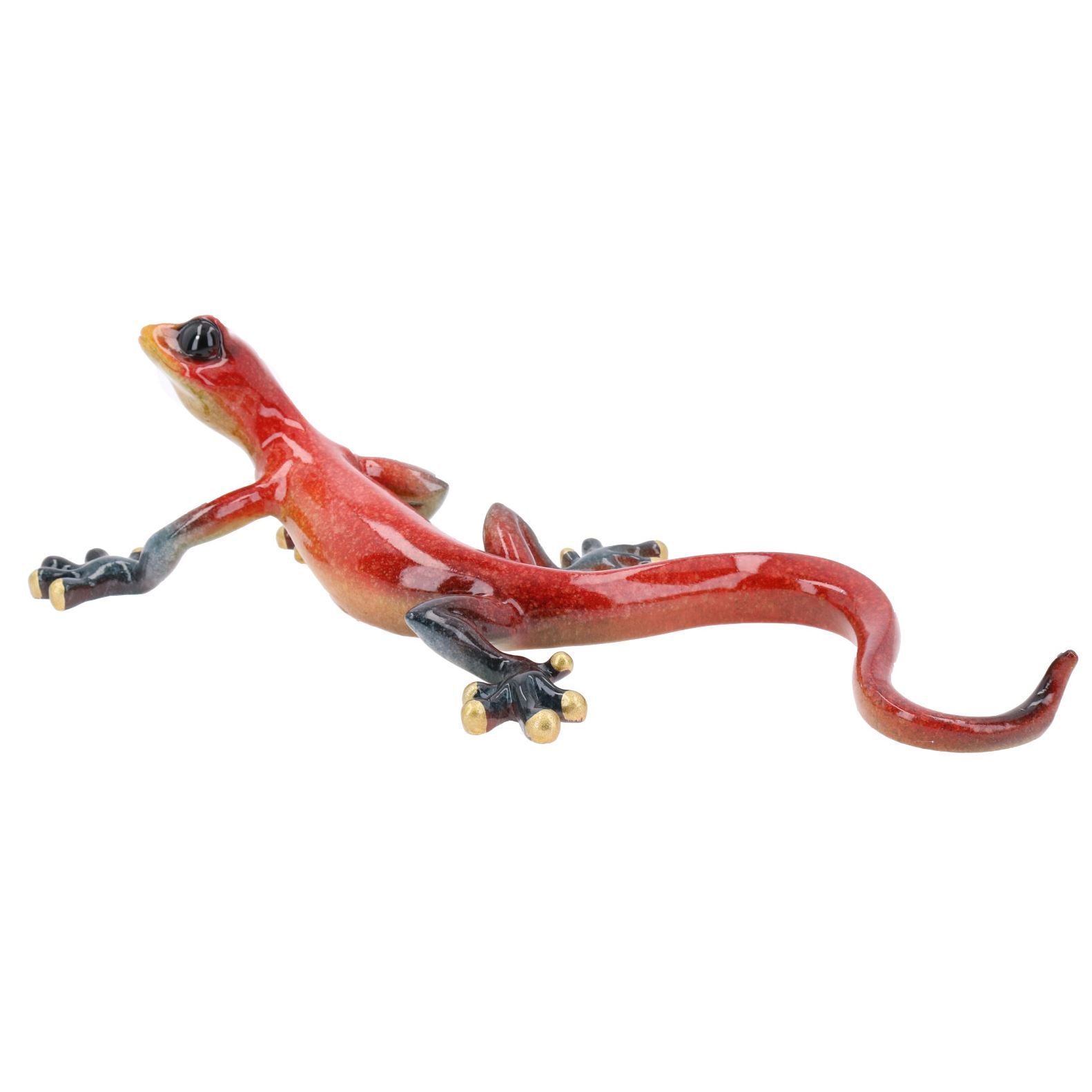 Red Speckled Gecko Lizard Resin Wall Shed Sculpture Decor Statue Full Set